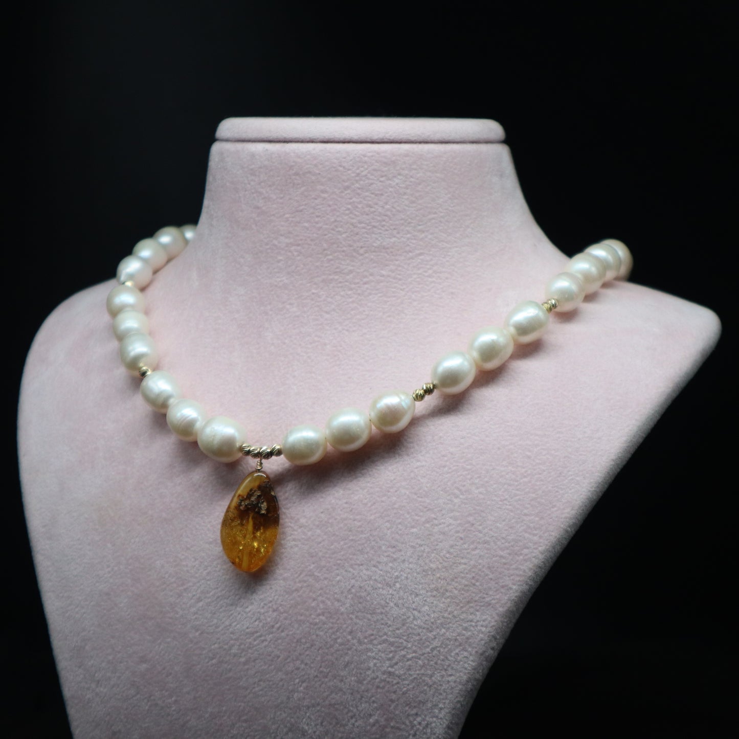 Amber Pearl Necklace