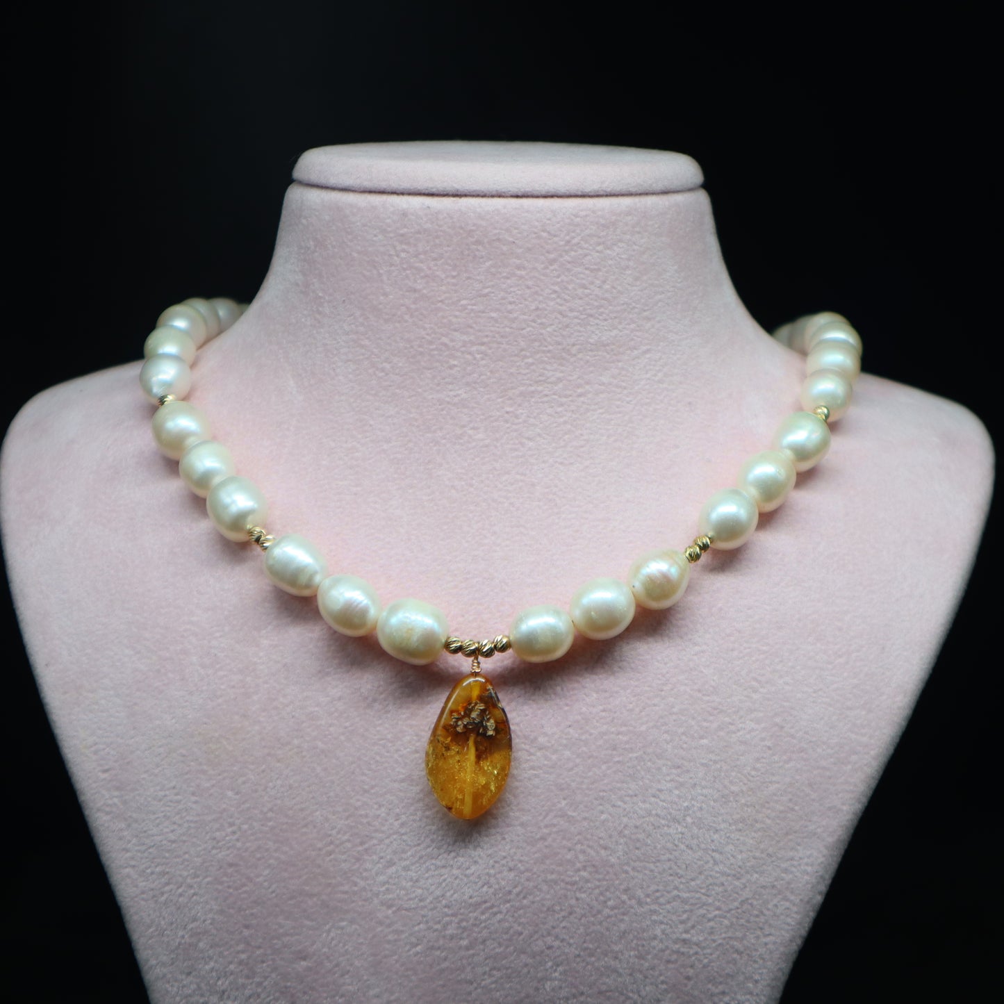 Amber Pearl Necklace