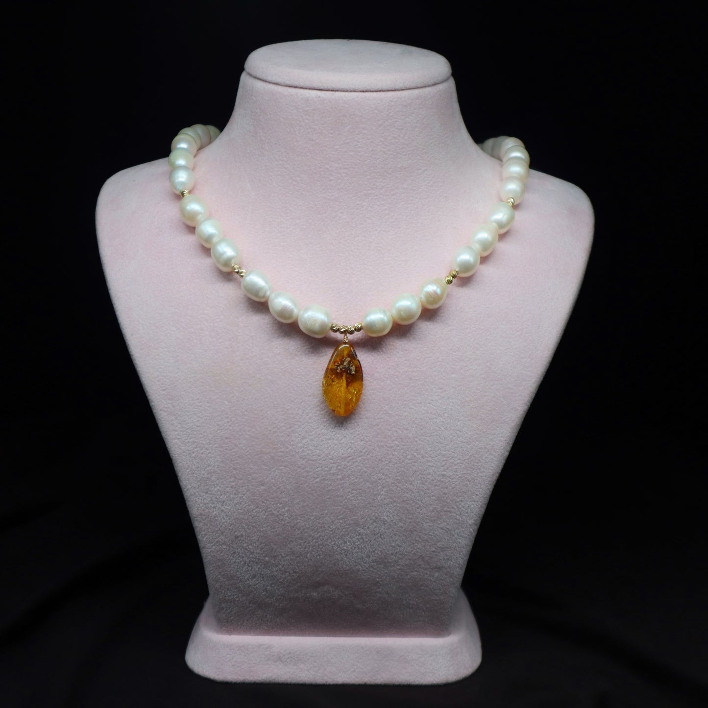 Amber Pearl Necklace