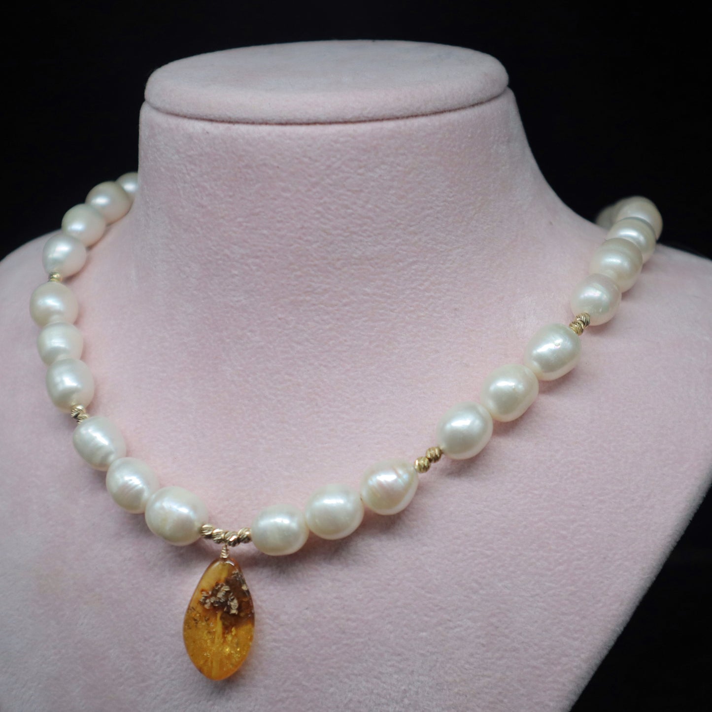 Amber Pearl Necklace