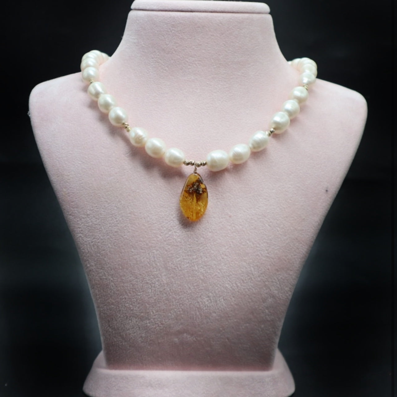 Amber Pearl Necklace