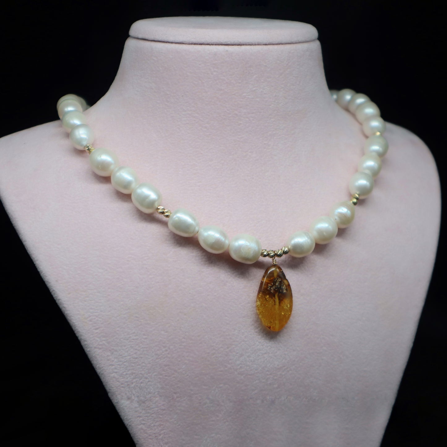 Amber Pearl Necklace