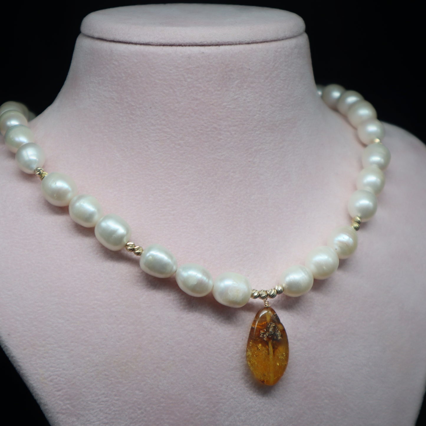 Amber Pearl Necklace