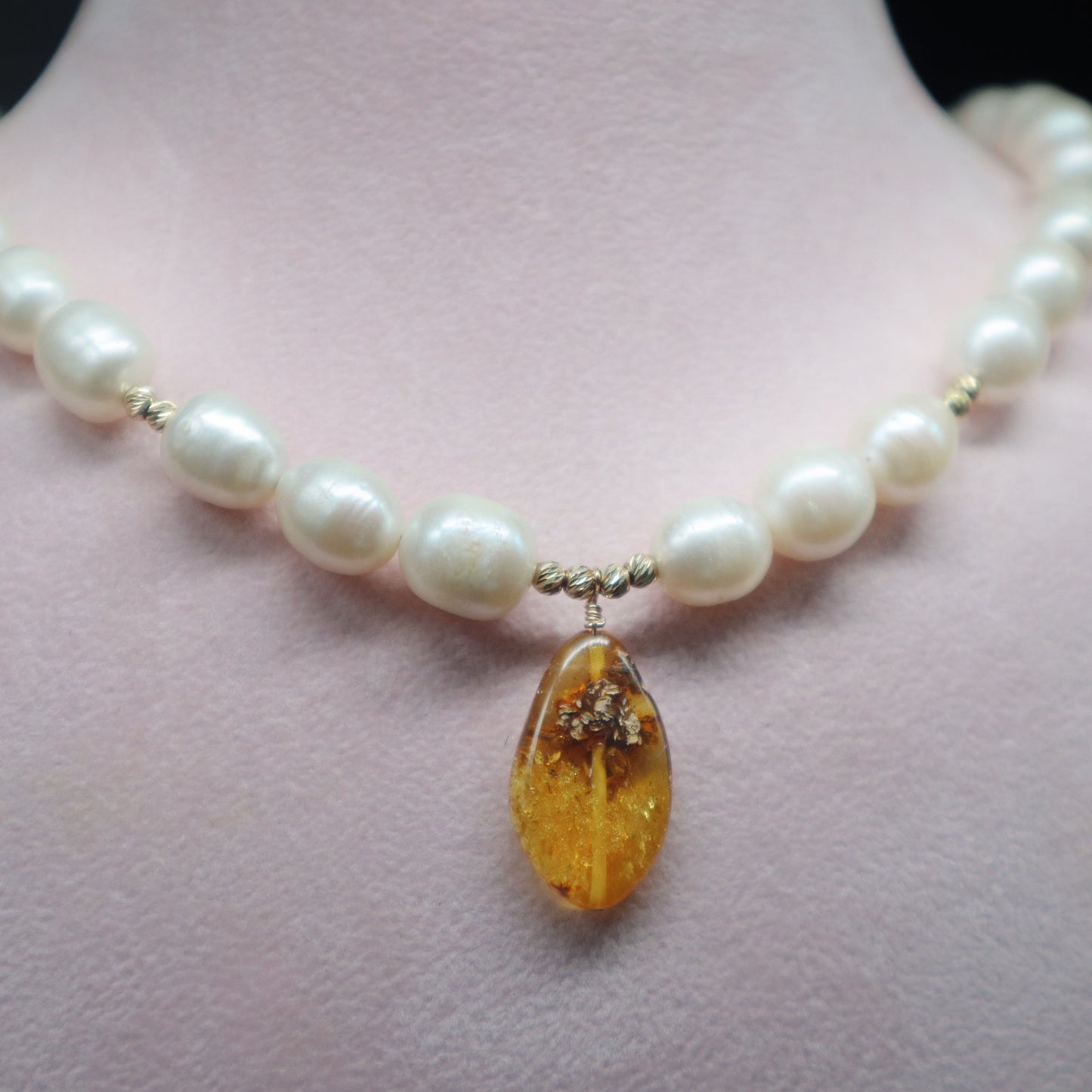 Amber Pearl Necklace