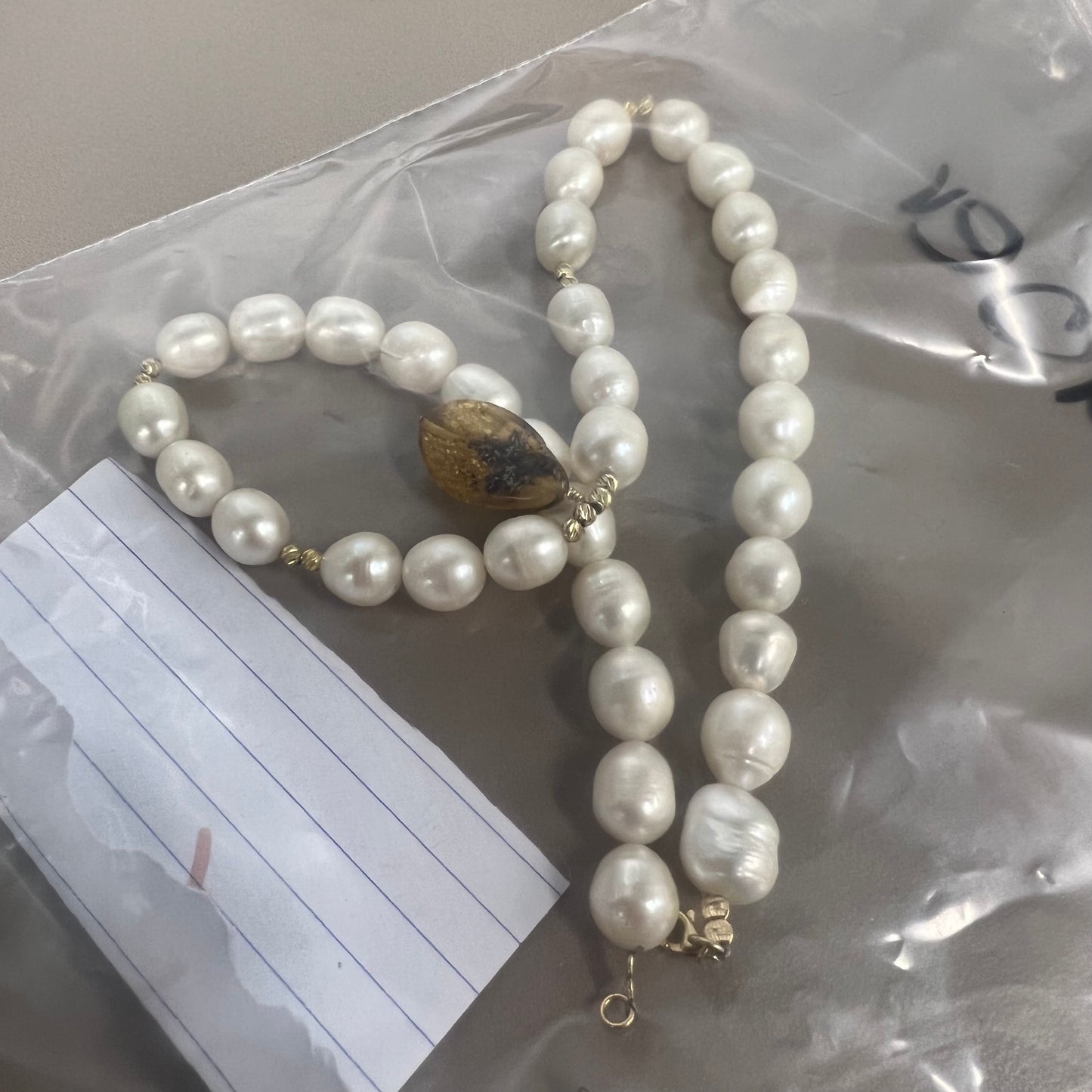 Amber Pearl Necklace